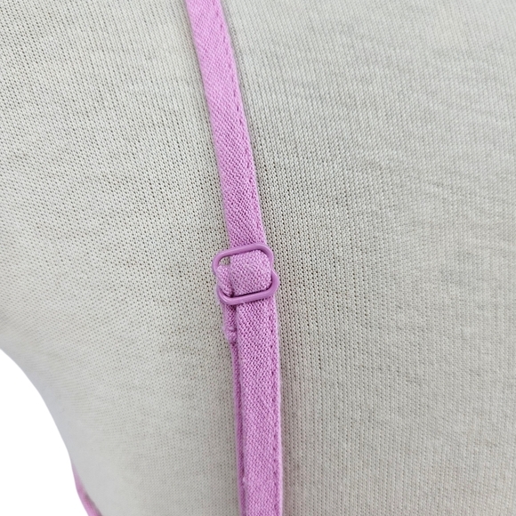 Old Navy Fit Flare Dress Linen Pink Sleeveless Smocked Tie Knot Keyhole Small - Picture 6 of 9